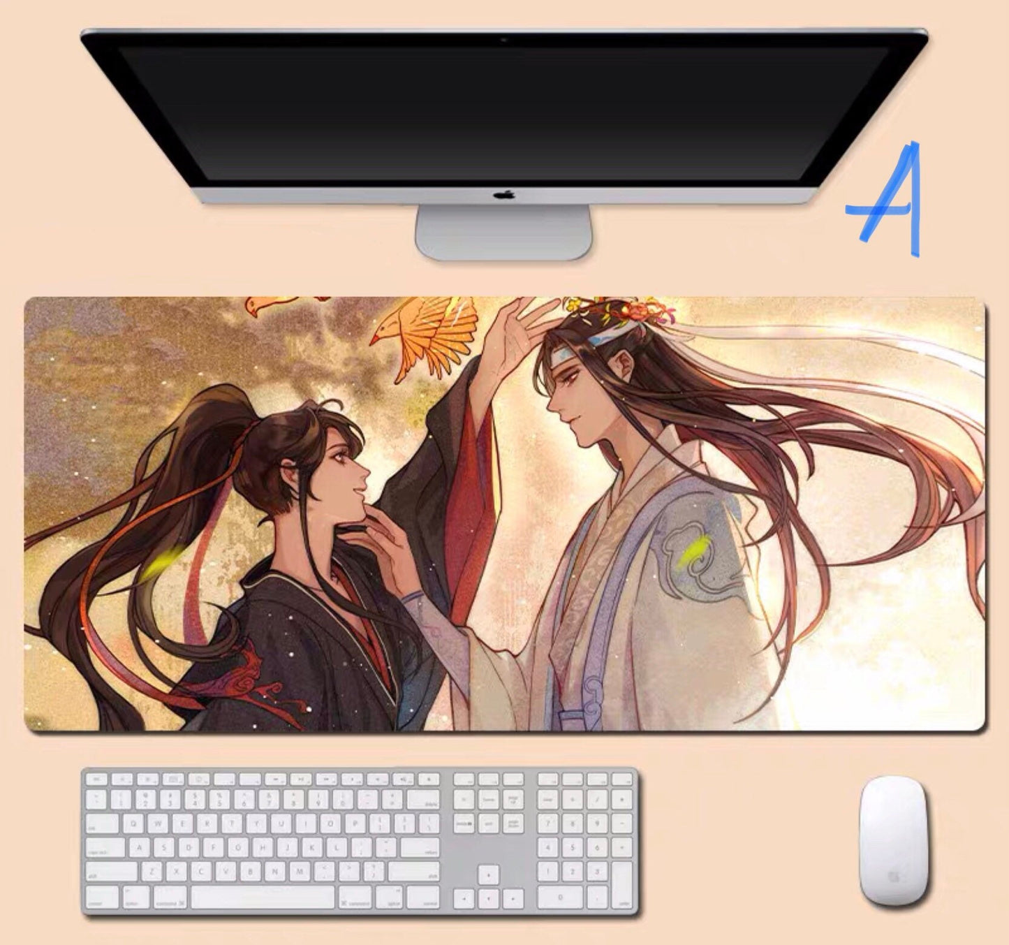 Mo Dao Zu Shi desk pad- wangxian Non-Slip PU Leather Desk Mat - blotter MDZS Wei Wuxian Lan Wangji master of diabolism yaoi danmei 陳情令 C055