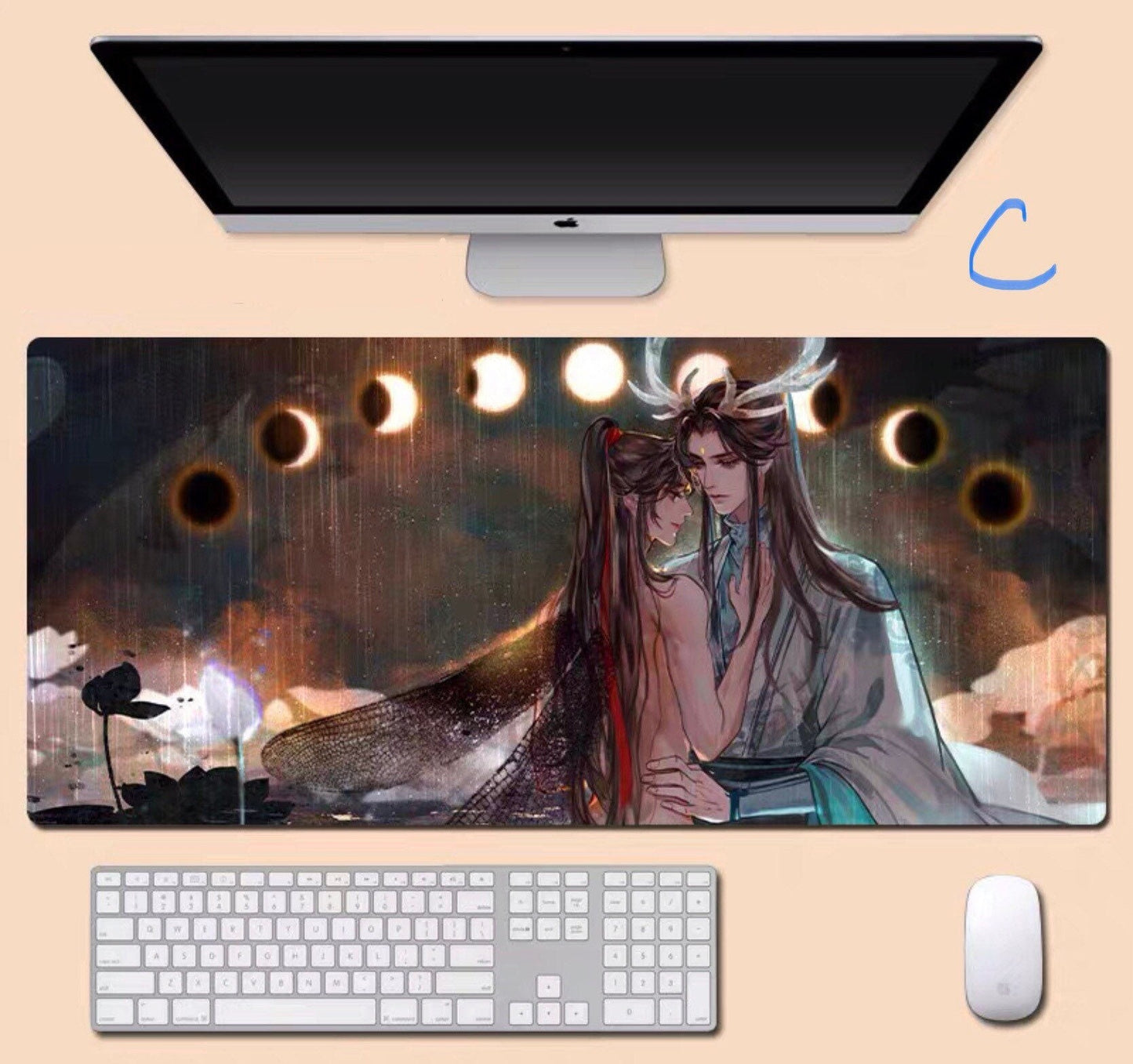 Mo Dao Zu Shi desk pad- wangxian Non-Slip PU Leather Desk Mat - blotter MDZS Wei Wuxian Lan Wangji master of diabolism yaoi danmei 陳情令 C055