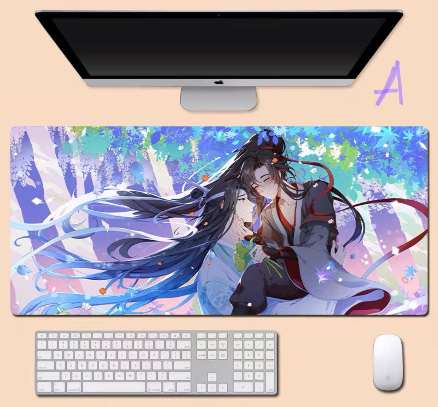 Mo Dao Zu Shi desk pad- wangxian Non-Slip PU Leather Desk Mat - blotter MDZS Wei Wuxian Lan Wangji master of diabolism danmei 陳情令 C057