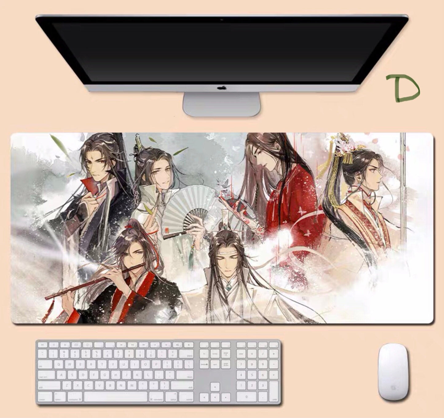 MXTX universe desk pad- mdzs tgcf non slip PU leather desk mat - blotter Hua Cheng Xie Lian Wei Wuxian Lan Wangji scumbag system gift C058