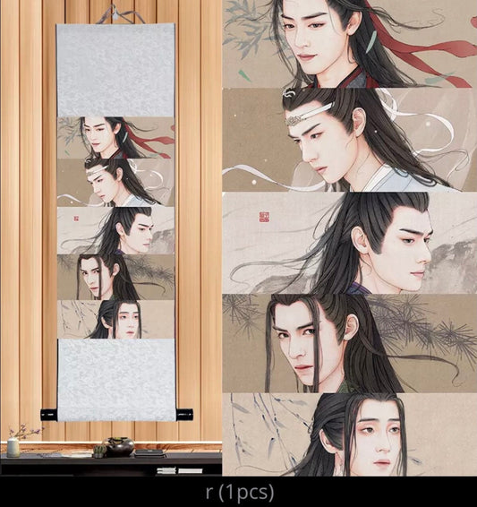 The Untamed wall scroll art - fabric poster Tapestry print art Wei Wuxian Lan Wangji Mo Dao Zu Shi fan gift yibo xiao zhan Chen Qin 陈情令 C124