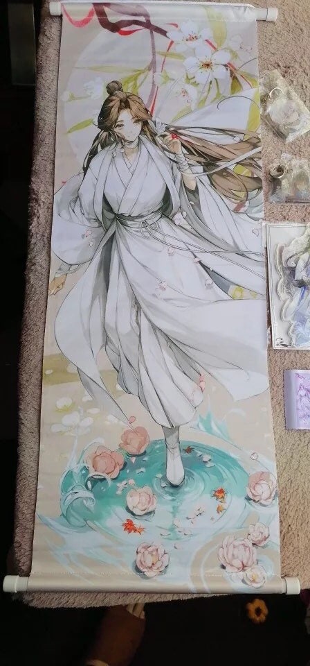 TGCF wall scroll art - fabric poster Tapestry print BL yaoi anime fan gift Tian Guan Ci Fu Xie Lian Huacheng Heaven Official’s blessing C162
