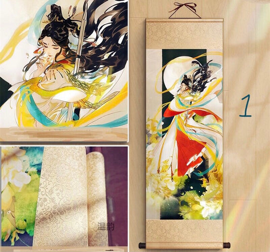 TGCF wall scroll art - fabric poster Tapestry print BL yaoi anime fan gift Tian Guan Ci Fu Xie Lian Huacheng Heaven Official’s blessing C084