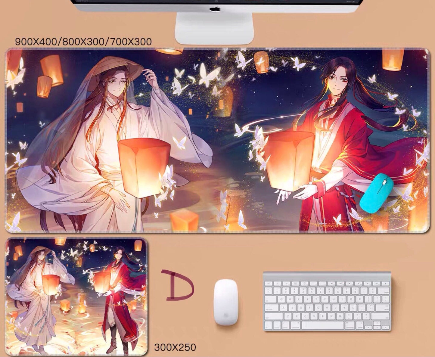 Tian Guan Ci Fu desk pad- TGCF non slip PU leather mouse pad - blotter Hua Cheng Xie Lian MXTX Anime gift Heaven Officials Blessing C093