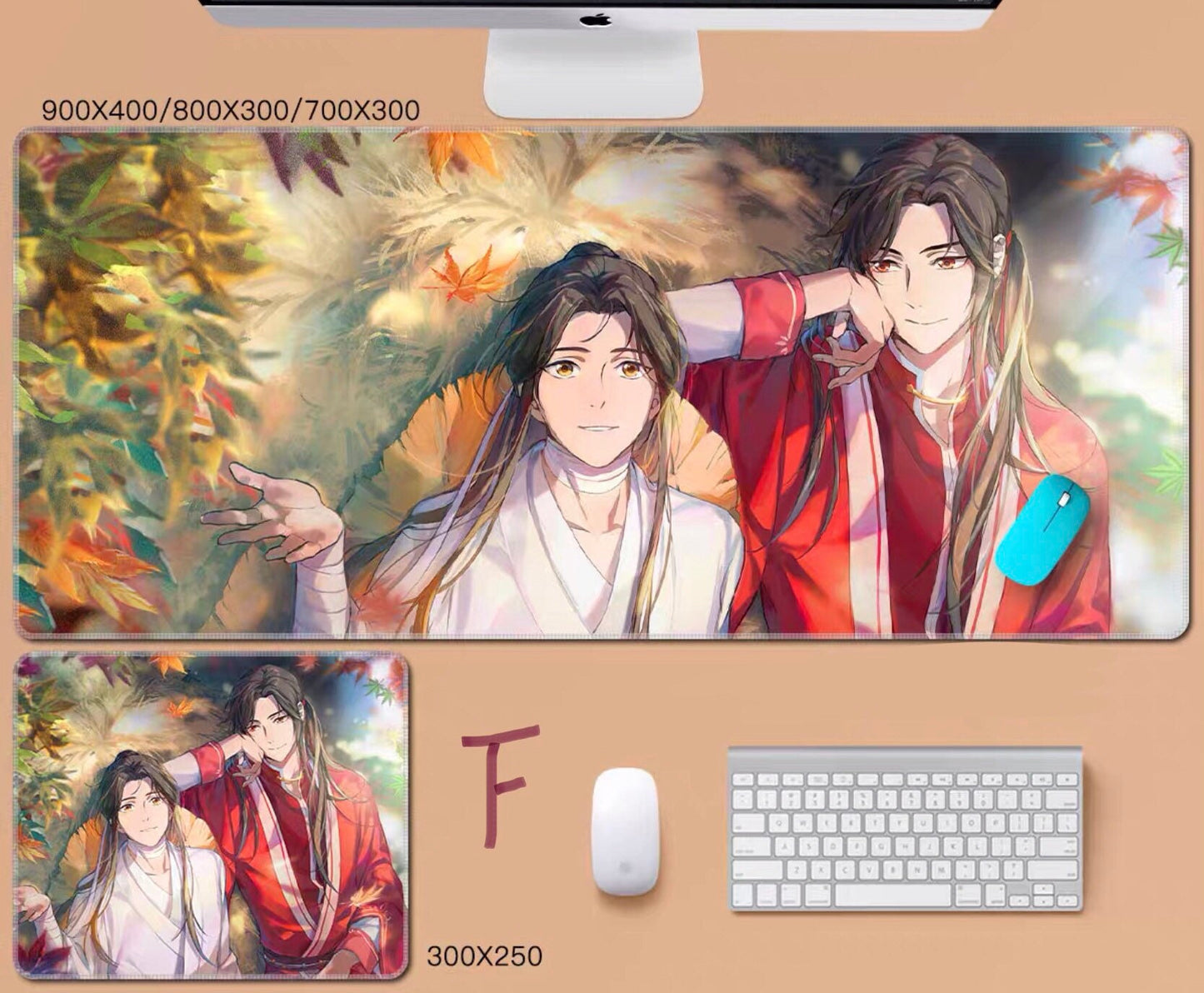 Tian Guan Ci Fu desk pad- TGCF non slip PU leather mouse pad - blotter Hua Cheng Xie Lian MXTX Anime gift Heaven Officials Blessing C093