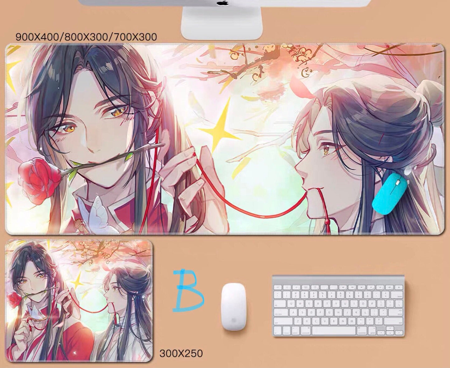 Tian Guan Ci Fu desk pad- TGCF non slip PU leather mouse pad - blotter Hua Cheng Xie Lian MXTX Anime gift Heaven Officials Blessing C094