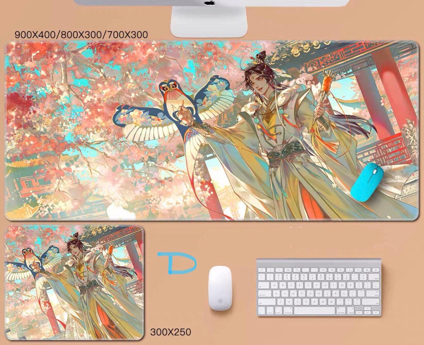 Tian Guan Ci Fu desk pad- TGCF non slip PU leather mouse pad - blotter Hua Cheng Xie Lian MXTX Anime gift Heaven Officials Blessing C094