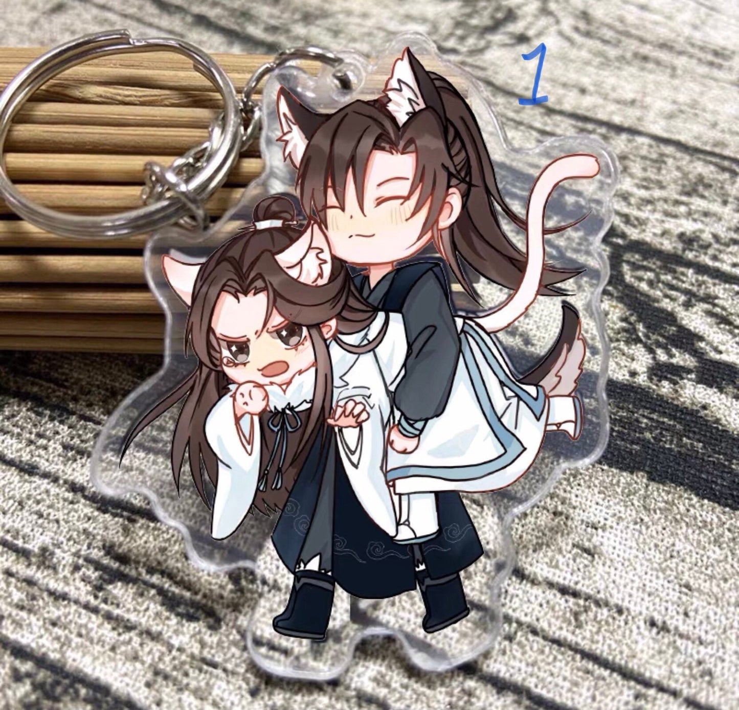 Husky and his white cat Shizun acrylic stand keychain - danmei BL yaoi manhua fan gift mo ran Chu wannin taxian jun hua binan C203