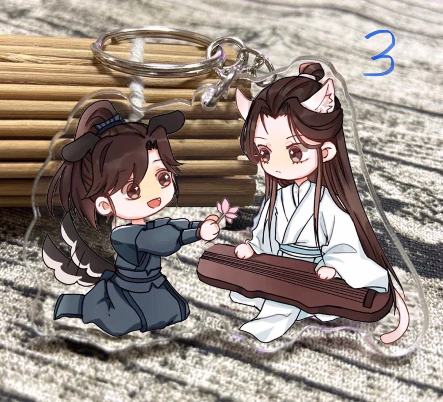 Husky and his white cat Shizun acrylic stand keychain - danmei BL yaoi manhua fan gift mo ran Chu wannin taxian jun hua binan C203