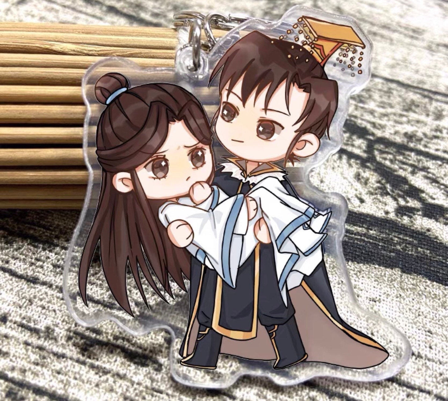 Husky and his white cat Shizun acrylic stand keychain - danmei BL yaoi manhua fan gift mo ran Chu wannin taxian jun hua binan C203