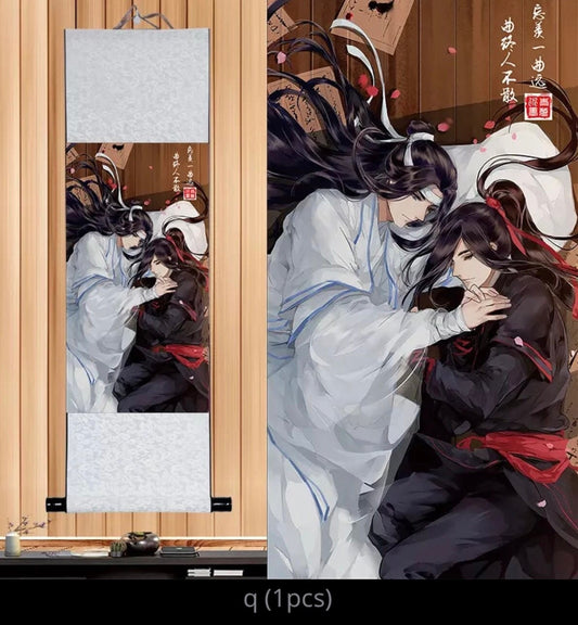 MDZS wall scroll art - anime fabric poster Tapestry print art Wei Wuxian Lan Wangji Mo Dao Zu Shi fan gift yibo xiao zhan Chen Qin 陈情令 C123