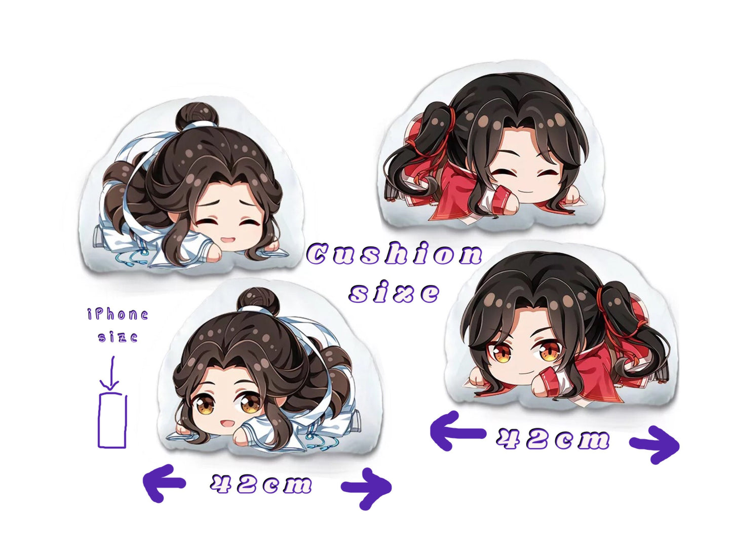 TGCF plushie pillow! 42cm stuffed cushion Heaven Officials Blessing Hua Cheng Xie Lian BL anime gift Pillow Doll Plush Bed Cushion C149