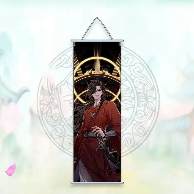 TGCF wall scroll art - fabric poster Tapestry print BL yaoi anime fan gift Tian Guan Ci Fu Xie Lian Huacheng Heaven Official’s blessing C162