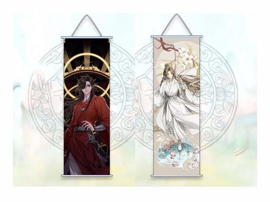 TGCF wall scroll art - fabric poster Tapestry print BL yaoi anime fan gift Tian Guan Ci Fu Xie Lian Huacheng Heaven Official’s blessing C162