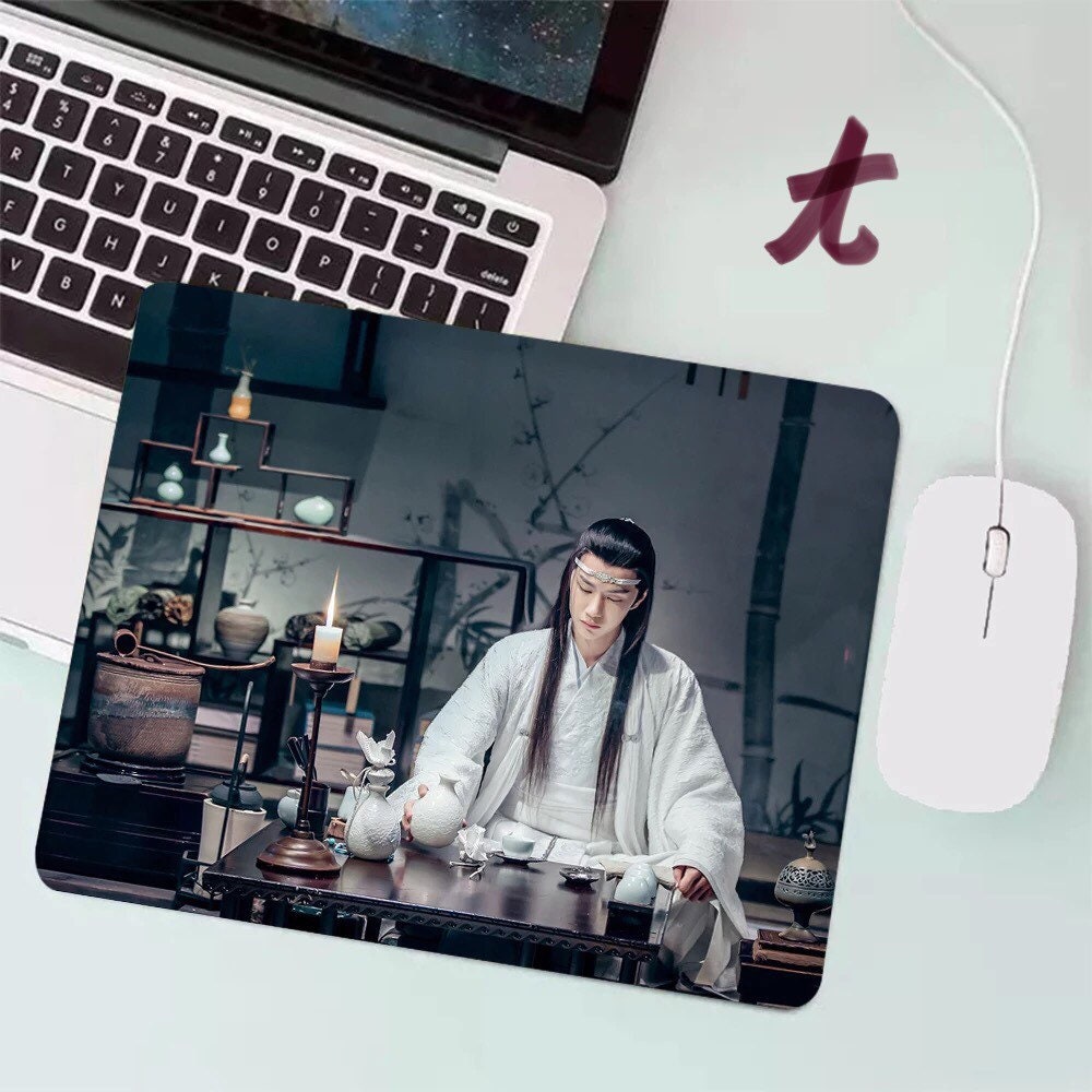 The Untamed mouse pad- wangxian Non-Slip PU Leather Desk Mat - blotter MDZS Wei Wuxian Lan Wangji master of diabolism yaoi Anime gift 陳情令