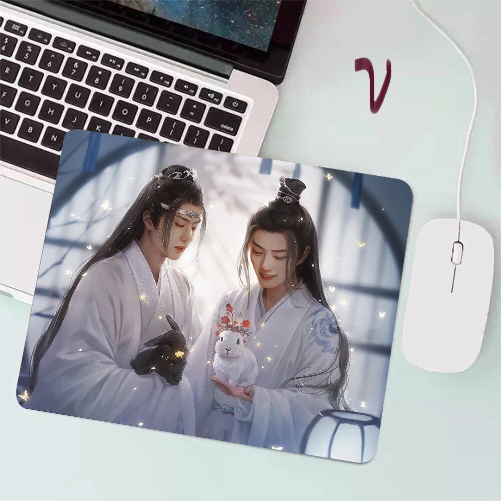The Untamed mouse pad- wangxian Non-Slip PU Leather Desk Mat - blotter MDZS Wei Wuxian Lan Wangji master of diabolism yaoi Anime gift 陳情令