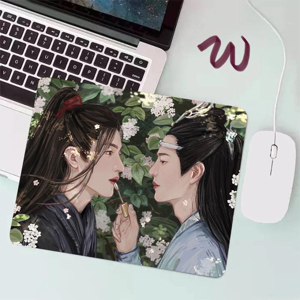 The Untamed mouse pad- wangxian Non-Slip PU Leather Desk Mat - blotter MDZS Wei Wuxian Lan Wangji master of diabolism yaoi Anime gift 陳情令