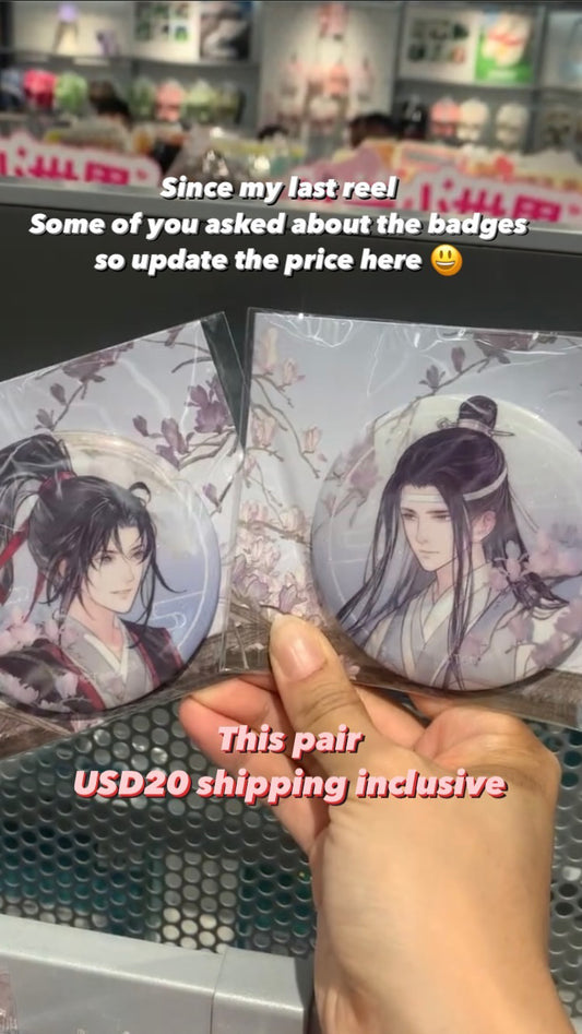 Mo Dao Zu Shi badges - Wei Wuxian Lan Wangji MDZS fan art gift metal brooch C721