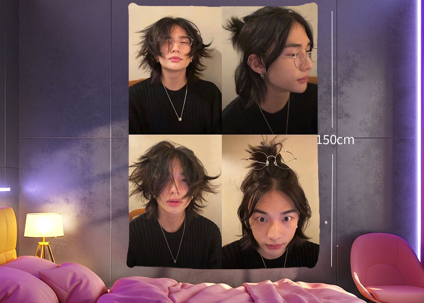 Hyunjin Hanging Tapestry | Stray Kids | Personalized Wall Art | Polyester Fabric | Ship Flag Banner