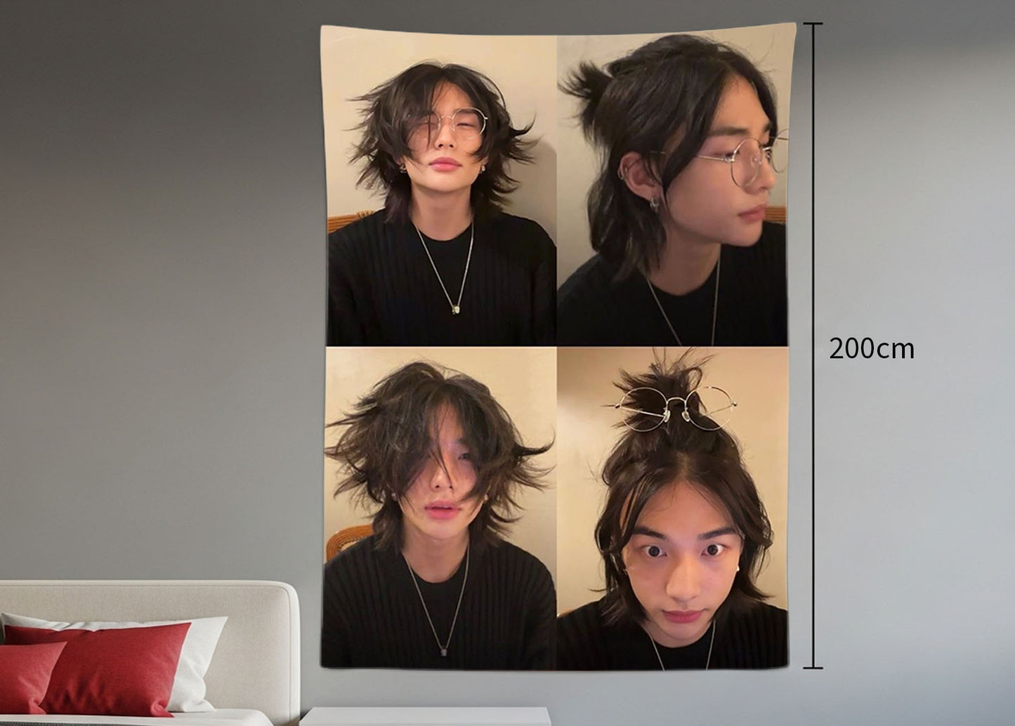 Hyunjin Hanging Tapestry | Stray Kids | Personalized Wall Art | Polyester Fabric | Ship Flag Banner