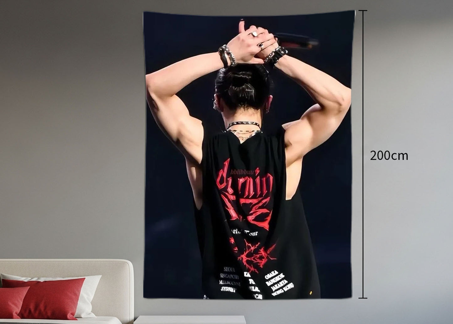 Hyunjin Hanging Tapestry | Stray Kids | Personalized Wall Art | Polyester Fabric | Ship Flag Banner