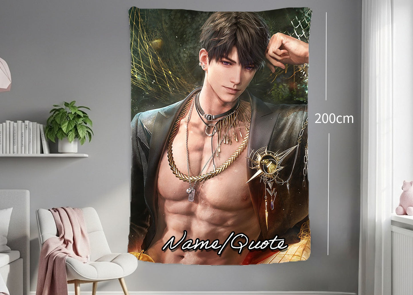 Caleb Tapestry | Love and Deepspace Fabric Wall Art | Textile Poster