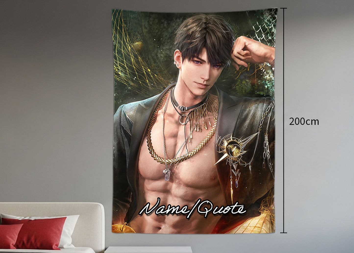 Caleb Tapestry | Love and Deepspace Fabric Wall Art | Textile Poster