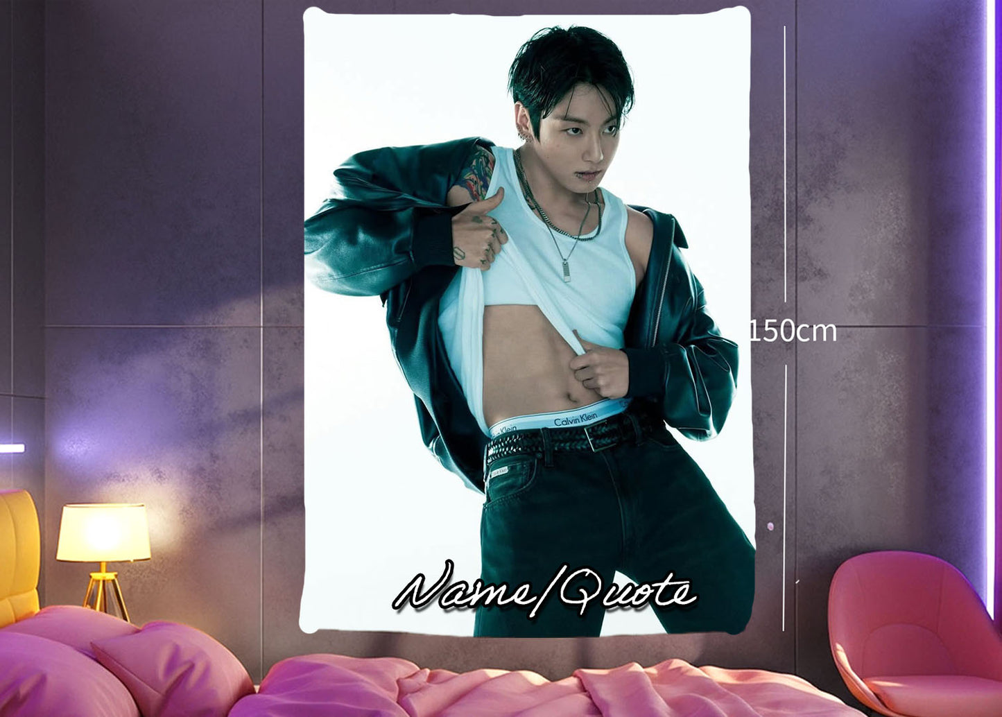Jungkook Hanging Tapestry | Bantan Boys | Personalized Wall Art | Polyester Fabric | Ship Flag Banner