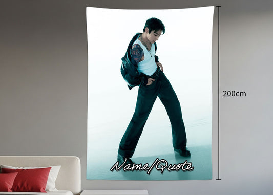 Jungkook Hanging Tapestry | Bantan Boys | Personalized Wall Art | Polyester Fabric | Ship Flag Banner