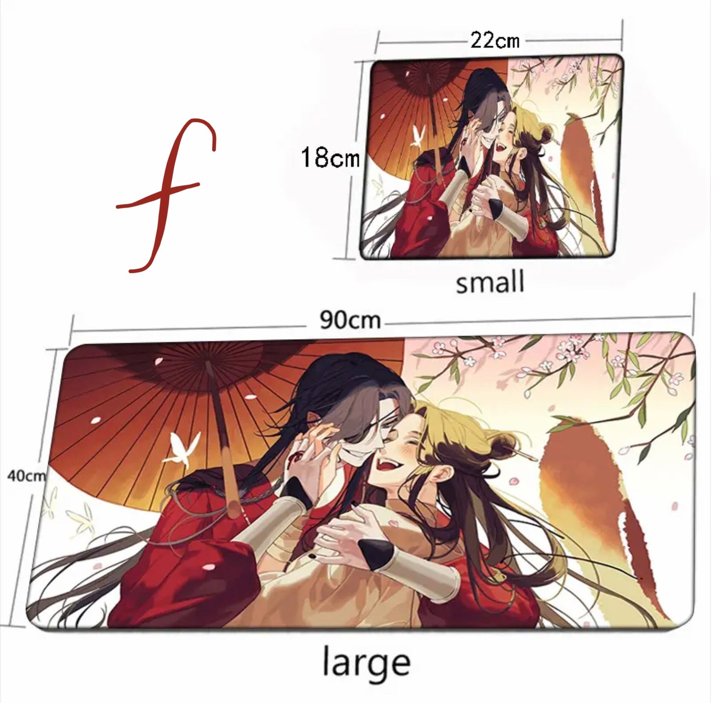 Tian Guan Ci Fu desk pad- TGCF non slip PU leather desk mat - blotter Hua Cheng Xie Lian MXTX Anime gift Heaven Officials Blessing C391