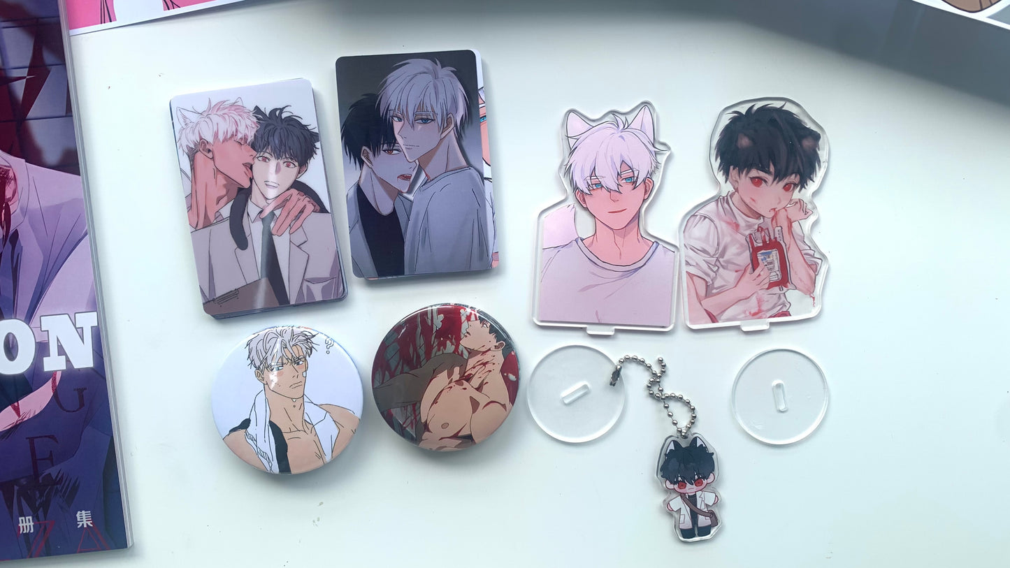 Mignon manhwa Gift Set! Photo book card acrylic stand card sticker badge keychain CD640