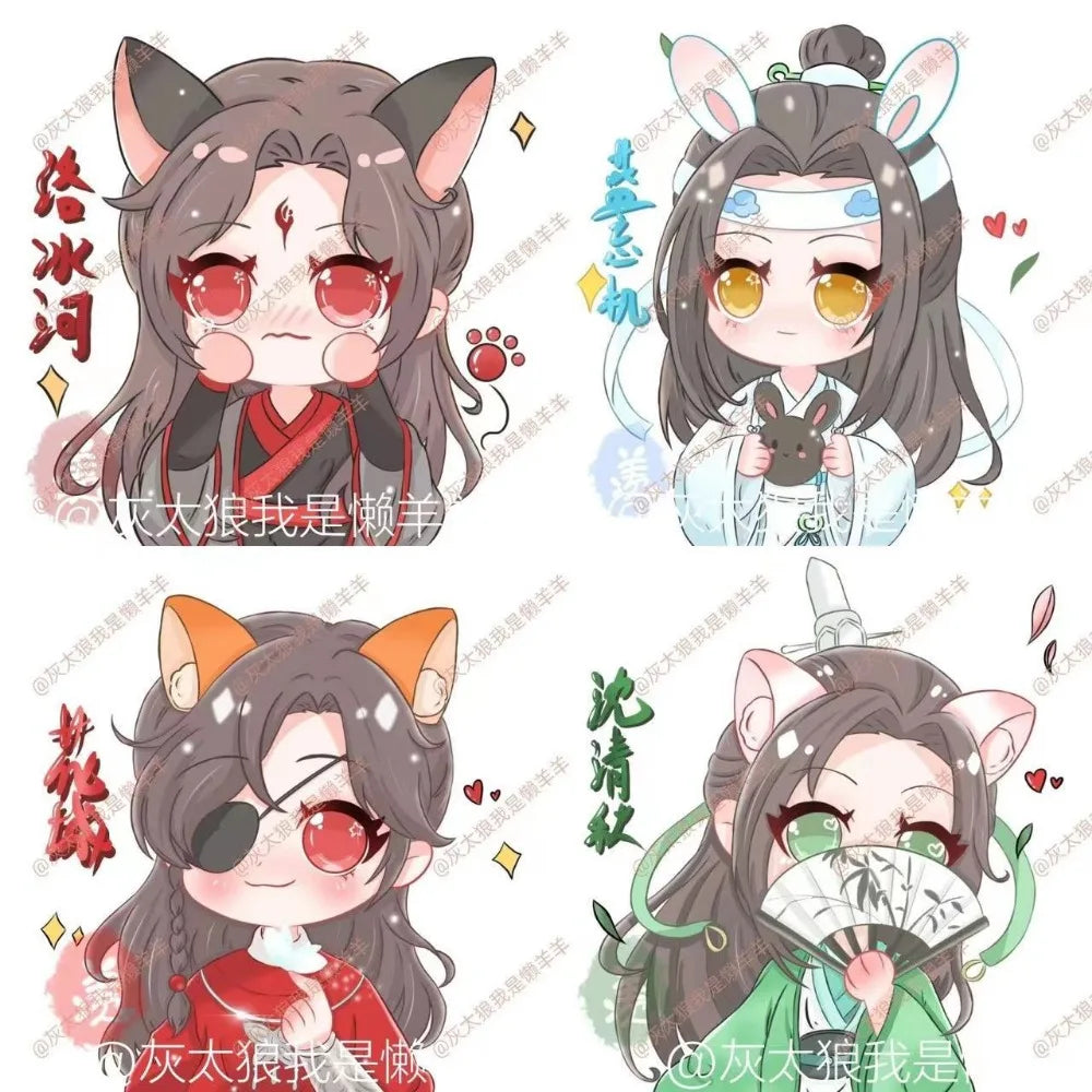 500pcs MXTX family Mo Dao Zu Shi Stationery Stickers Wei Wuxian Xie Lian Lan Wangji Hua Cheng Decor Sticker CD533