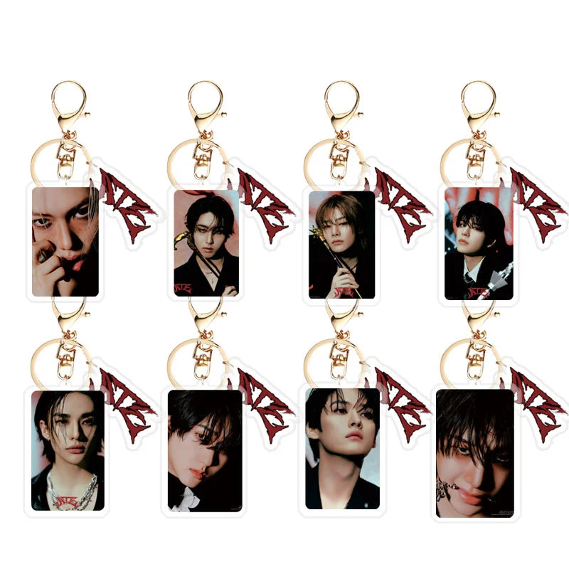 KPOP Stay ATE Merch Keychains Stray Kids HYUNJIN FELIX Ring Charm Accessories CD712