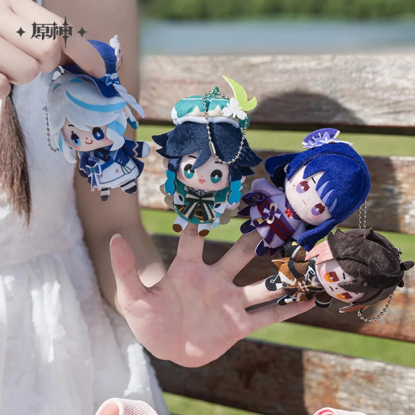 [Genuine] Anime Game Genshin Impact Carnival Theme Cosplay Plush Cartoon Pendant Venti Zhongli Furina Beelzebul Nahida Gift CD551