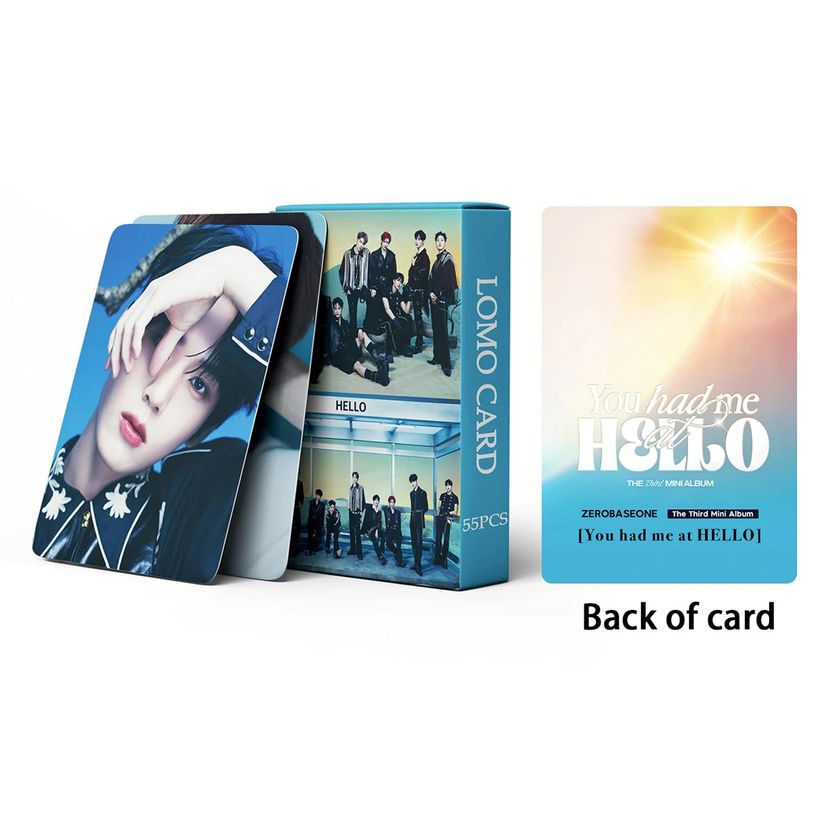 55pcs/set Kpop ZB1 1st Album YOUTH IN THE SHADE ZEROBASEONE New Album Lomo Cards Double Side Print Photo Cards