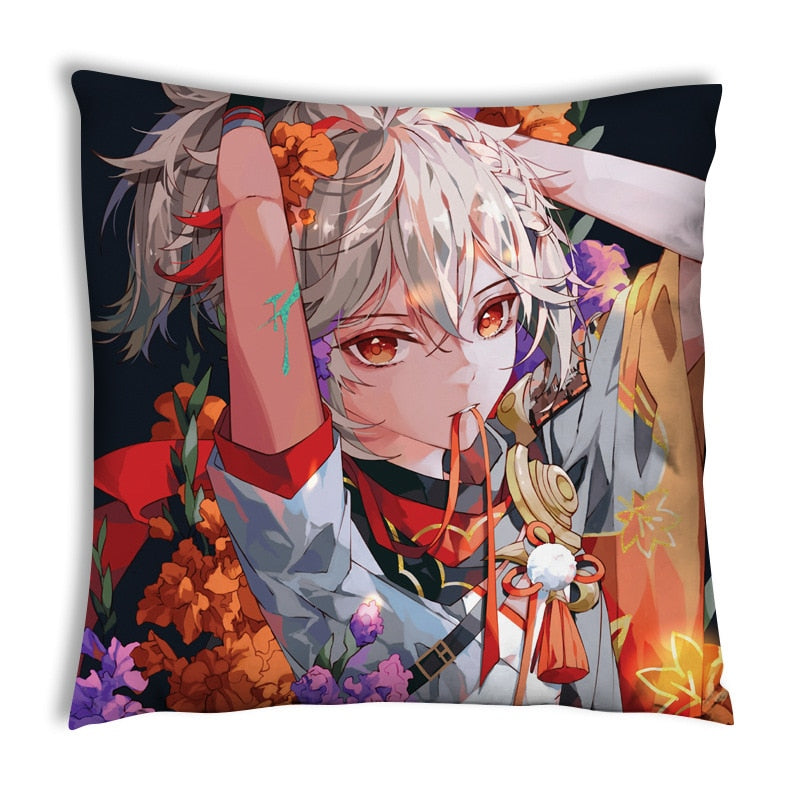 45cm Genshin Impact XIAO Zhongli Venti Hutao Yae Miko Kaedehara Kazuha Pillow Case 2 Side Print Anime Decorating Cushion Cover CD480