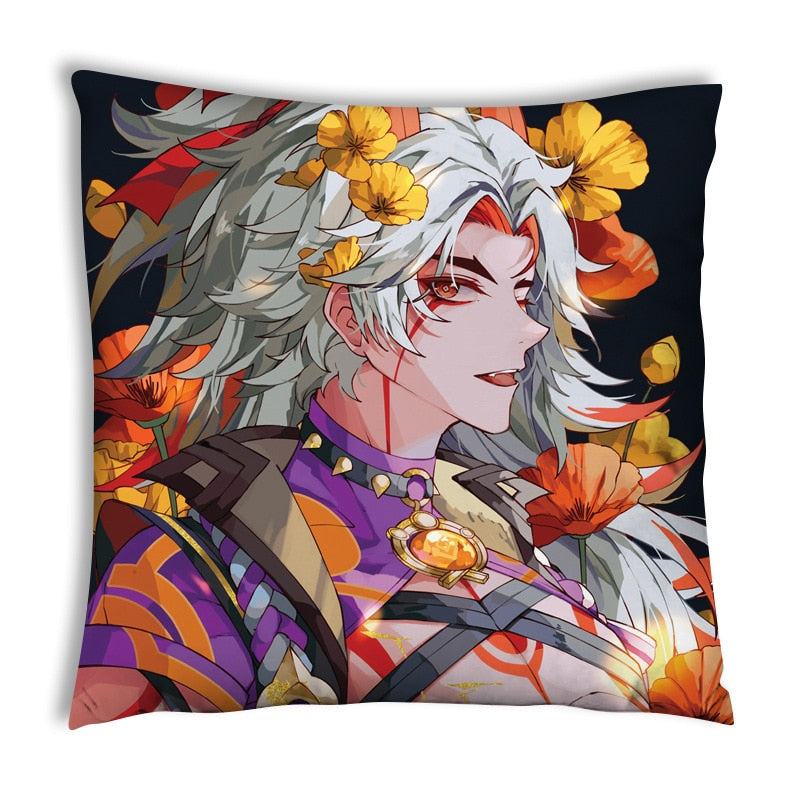 45cm Genshin Impact XIAO Zhongli Venti Hutao Yae Miko Kaedehara Kazuha Pillow Case 2 Side Print Anime Decorating Cushion Cover CD480