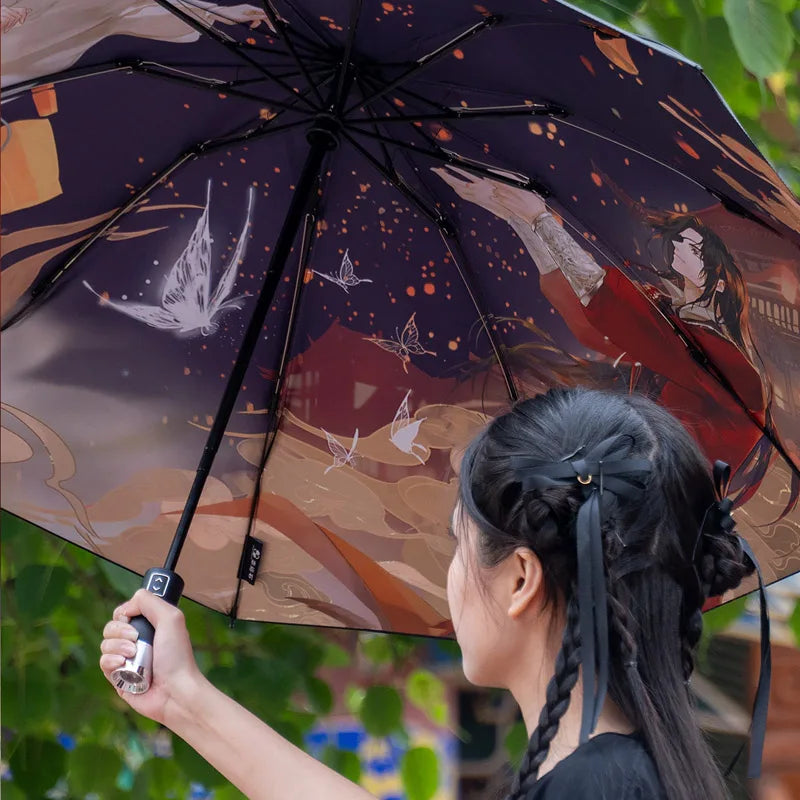 Heaven Official's Blessing Hua Cheng Xie Lian Automatic Umbrella Anti UV Parasol TGCF Tian Guan Ci Fu Gift CD685