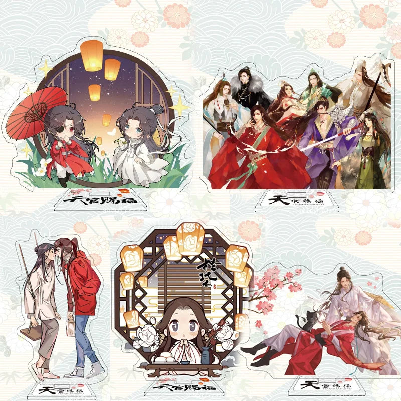 Tian Guan Ci Fu Group Acrylic Stand Model Plate Figures Xie Lian Hua Cheng Standee for Desk Room Decor Fans Collect Gifts CD534