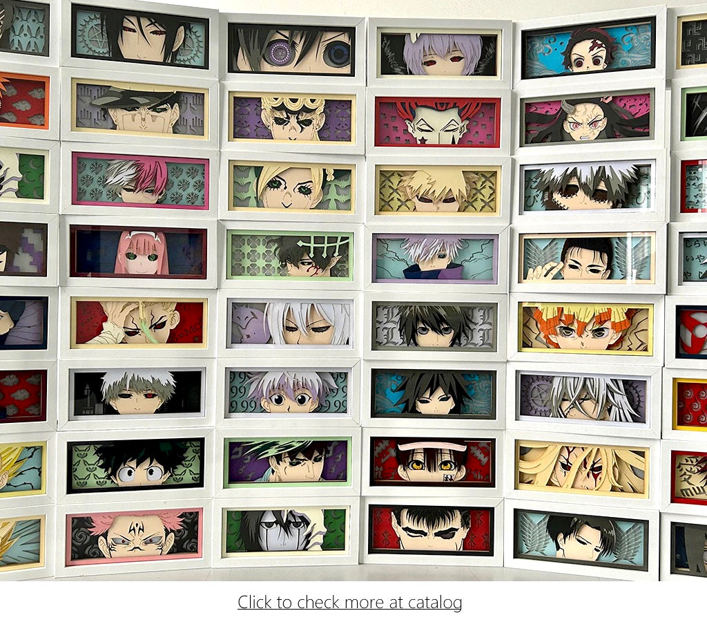 Custom Anime Light Box for Bedroom Decoration Lightbox Customized Table Lamps Paper Cut Shadow Boxes CD432