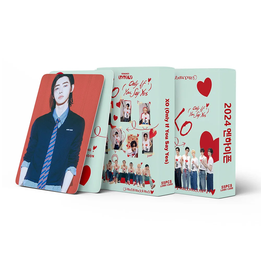 55Pcs Kpop Boys Idol New Album ROMANCE : UNTOLD Lomo Card Photocards XO (Only If You Say Yes) Postcards Fans Collection Souvenir