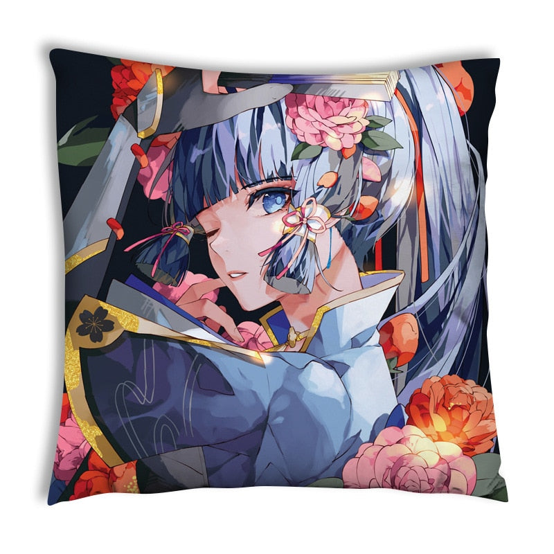 45cm Genshin Impact XIAO Zhongli Venti Hutao Yae Miko Kaedehara Kazuha Pillow Case 2 Side Print Anime Decorating Cushion Cover CD480