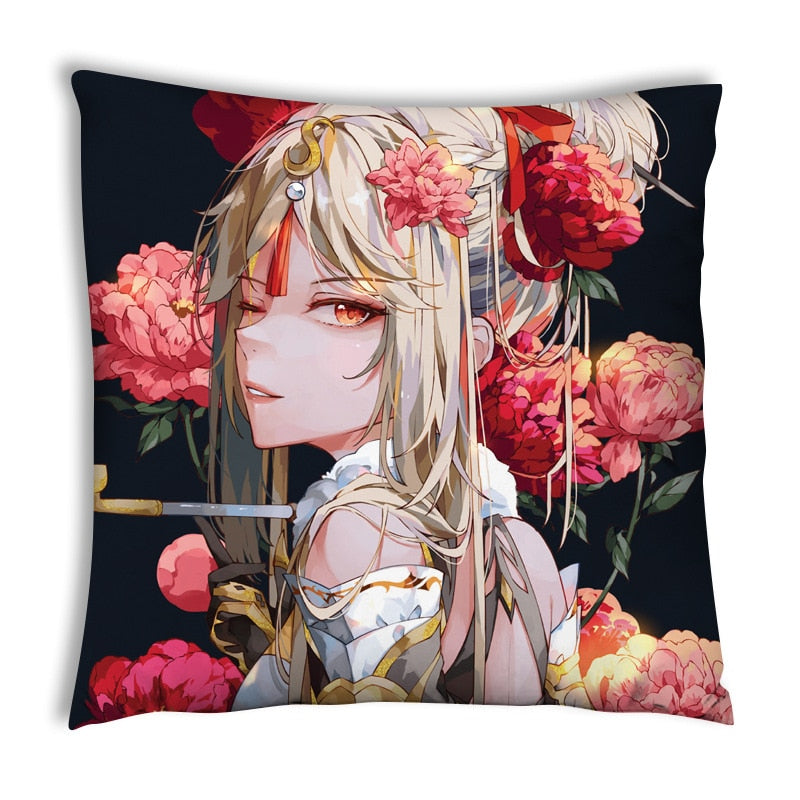 45cm Genshin Impact XIAO Zhongli Venti Hutao Yae Miko Kaedehara Kazuha Pillow Case 2 Side Print Anime Decorating Cushion Cover CD480