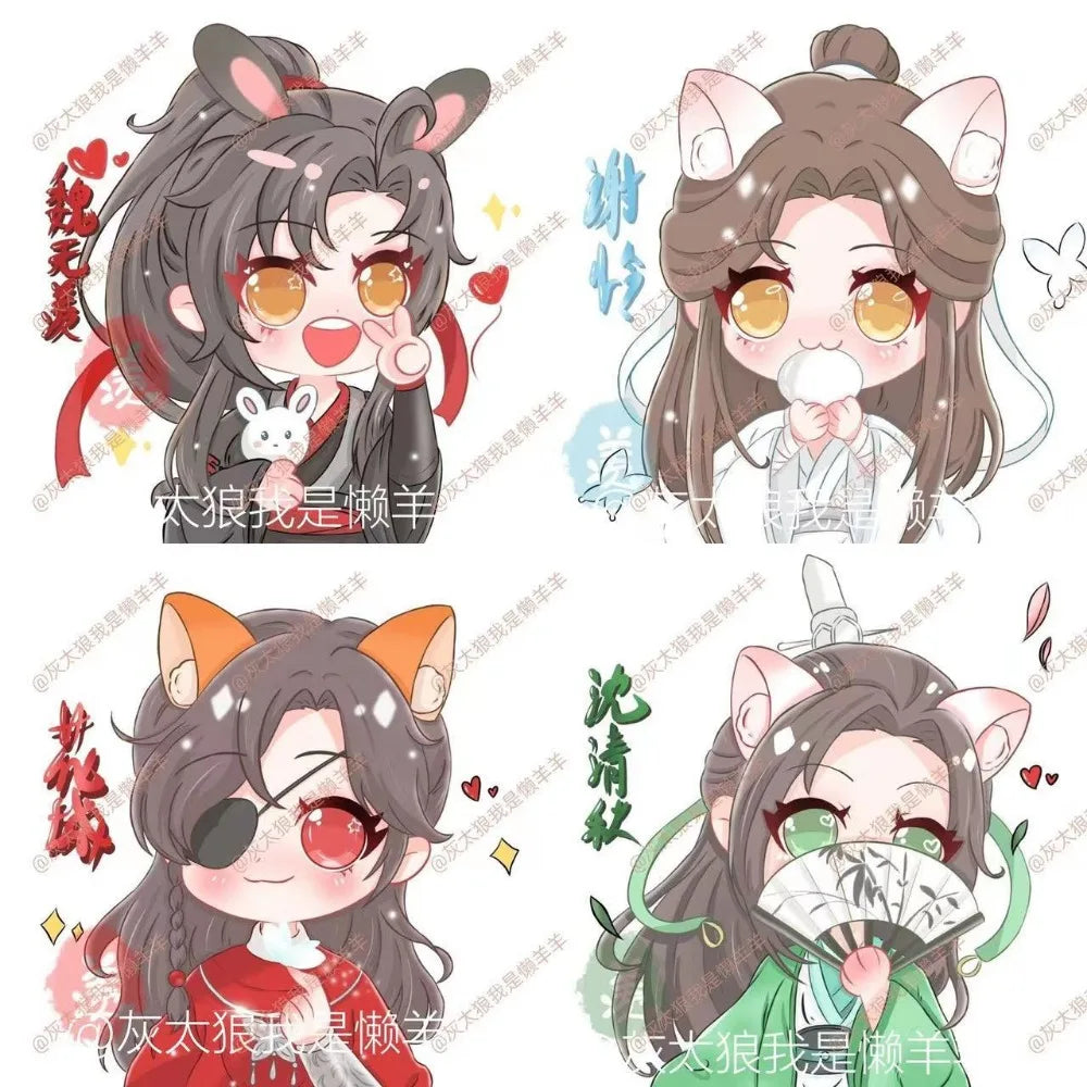 500pcs MXTX family Mo Dao Zu Shi Stationery Stickers Wei Wuxian Xie Lian Lan Wangji Hua Cheng Decor Sticker CD533