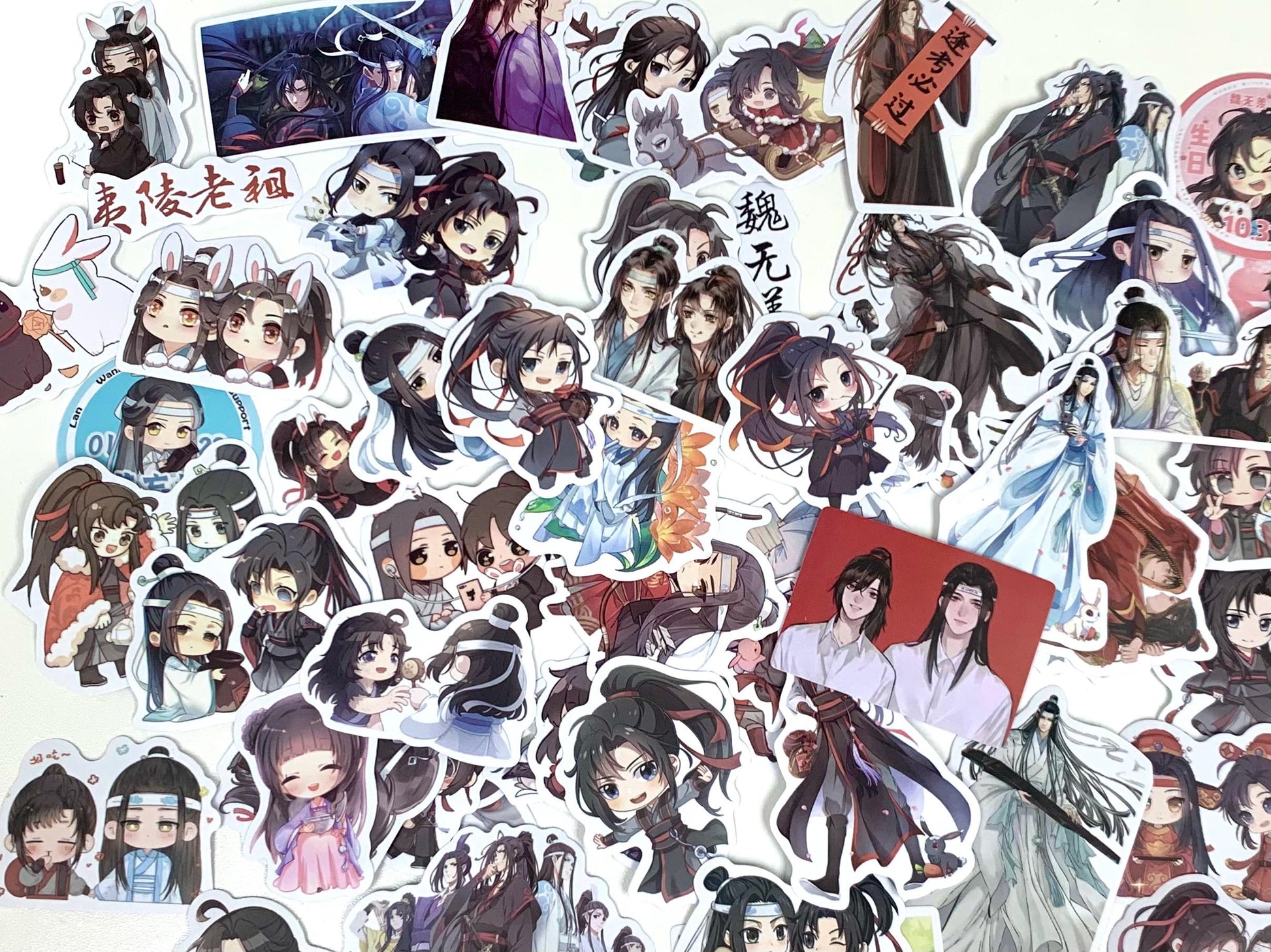 64pc/set MDZS stickers! Wei Wuxian Lan Wangji fan art gift BL bromance Mo Dao Zu Shi Grandmaster of demonic cultivation C209