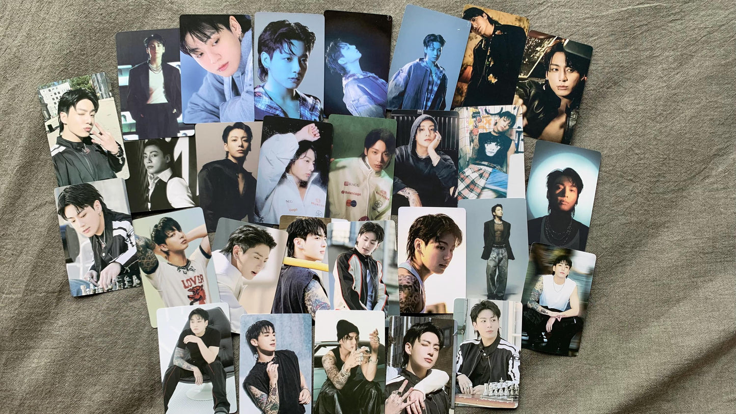 Jungkook 55pc laser cards Kpop fan made JK golden lomo cards BTS gift C010