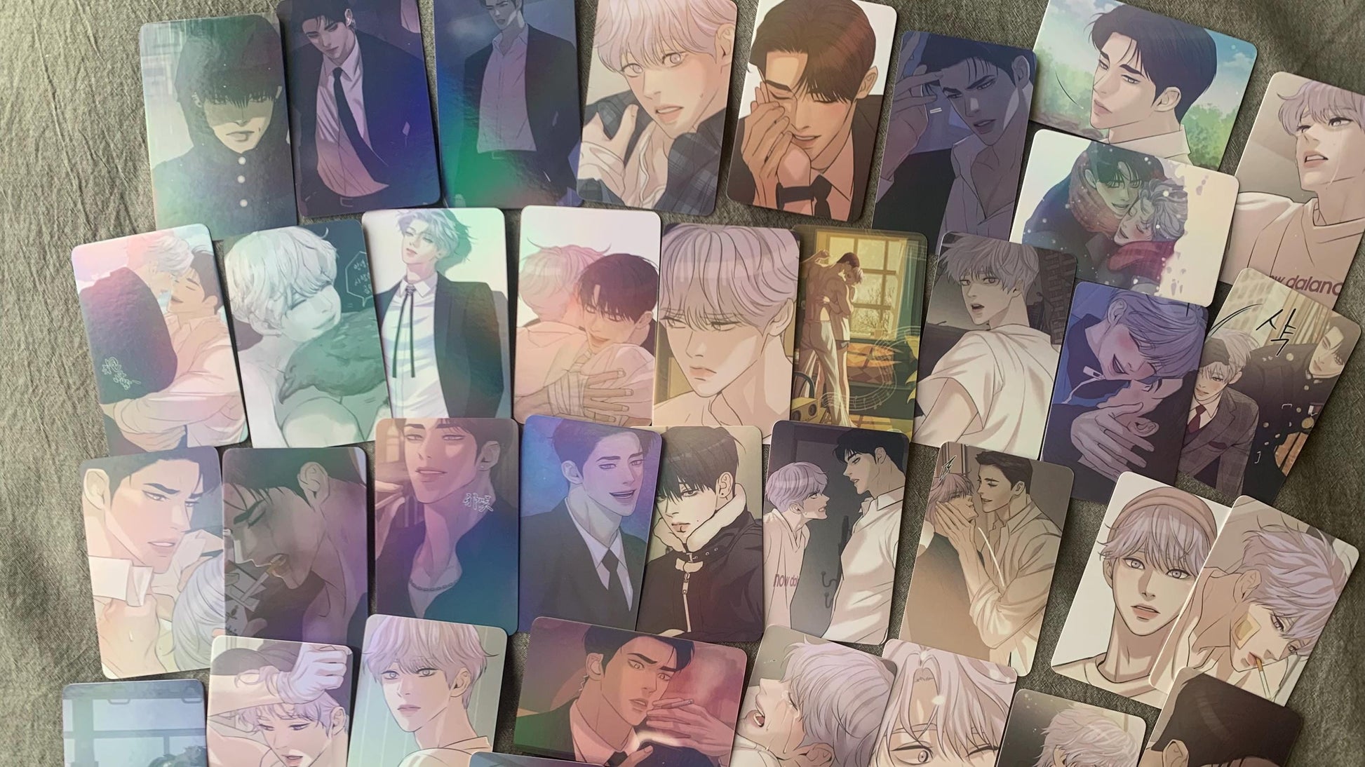 Pearl Boy 55pc Laser Lomo cards Kang Dooshik Jin Joosha Yaoi Korean Manhwa BL manga C016