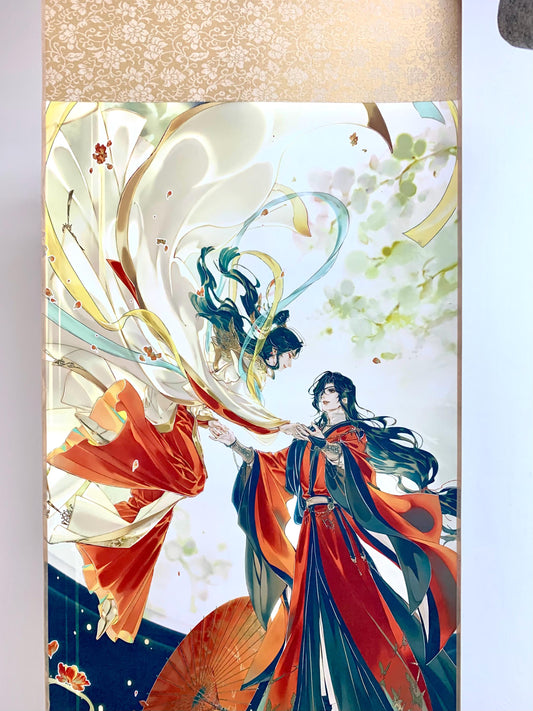 TGCF wall scroll art - fabric poster Tapestry print BL yaoi anime fan gift Tian Guan Ci Fu Xie Lian Huacheng Heaven Official’s blessing C084