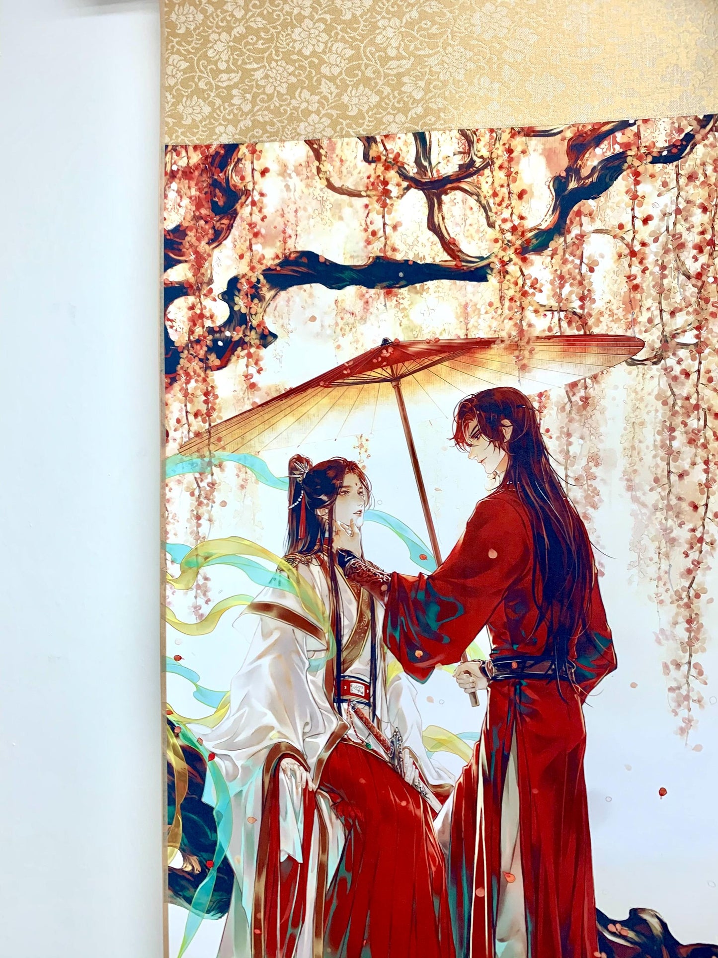 TGCF wall scroll art - fabric poster Tapestry print BL yaoi anime fan gift Tian Guan Ci Fu Xie Lian Huacheng Heaven Official’s blessing C084