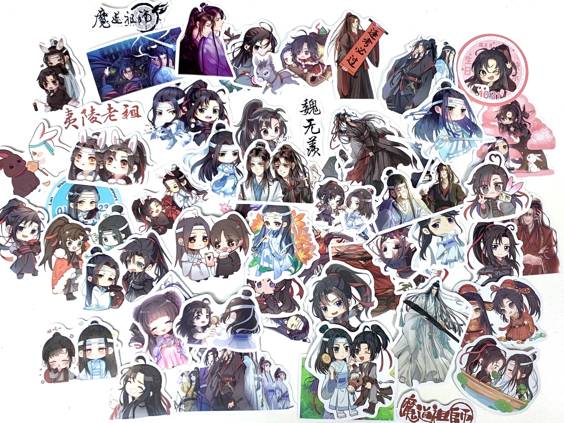 64pc/set MDZS stickers! Wei Wuxian Lan Wangji fan art gift BL bromance Mo Dao Zu Shi Grandmaster of demonic cultivation C209